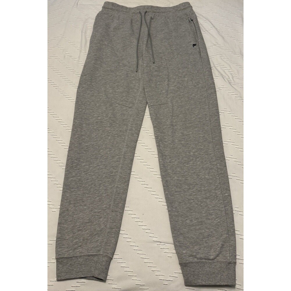 Fabletics Jogger Pants Large Gray Sweatpants Gym Workout Running Zipper Pockets